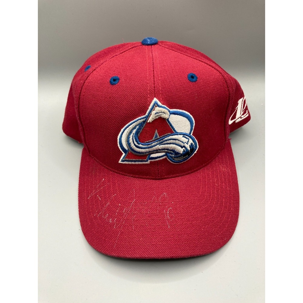 Vintage Colorado Avalanche Logo Athletic Snapback Hat NHL Burgundy Red Mens OSFA